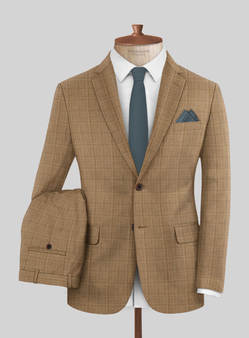 Napolean Gisde Glen Brown Wool Suit - StudioSuits