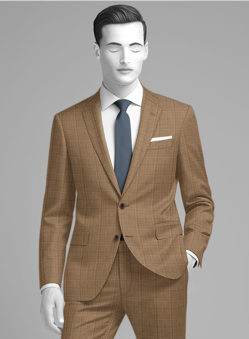 Napolean Gisde Glen Brown Wool Suit - StudioSuits