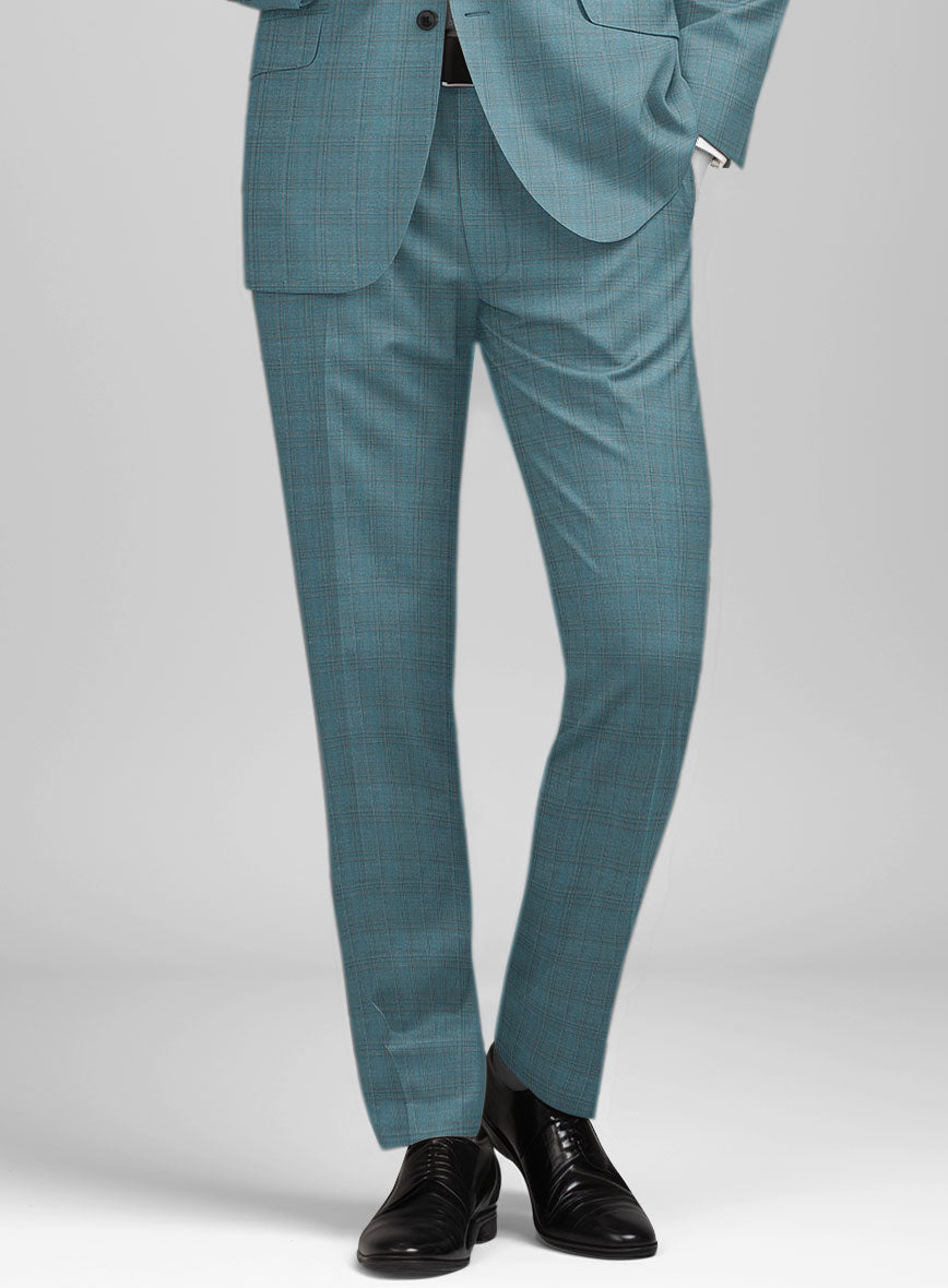 Napolean Gisde Glen Light Blue Wool Suit - StudioSuits