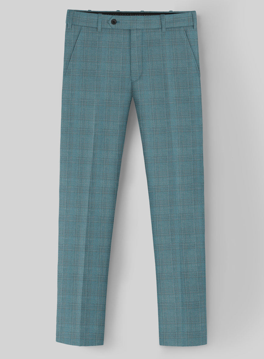 Napolean Gisde Glen Light Blue Wool Suit - StudioSuits