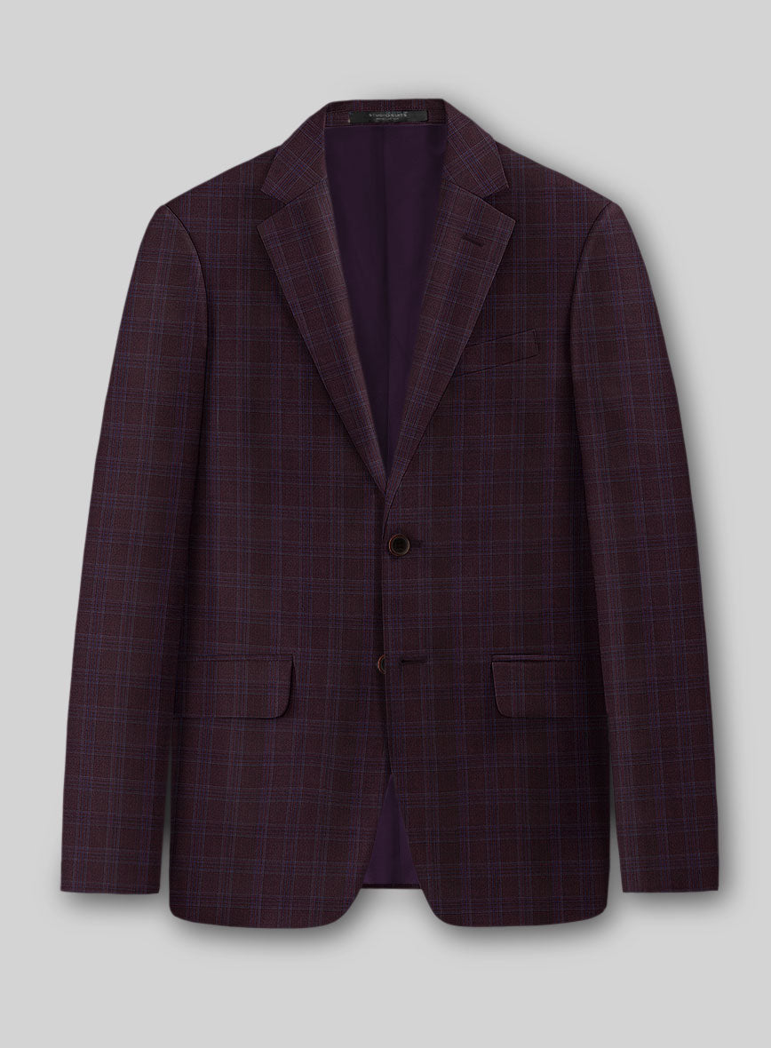 Napolean Gisde Glen Purple Wool Jacket - StudioSuits