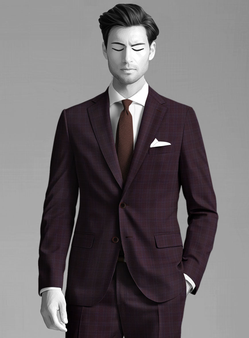 Napolean Gisde Glen Purple Wool Jacket - StudioSuits