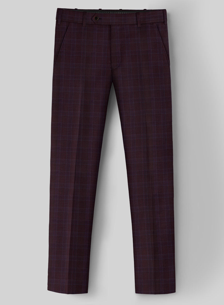 Napolean Gisde Glen Purple Wool Pants - StudioSuits