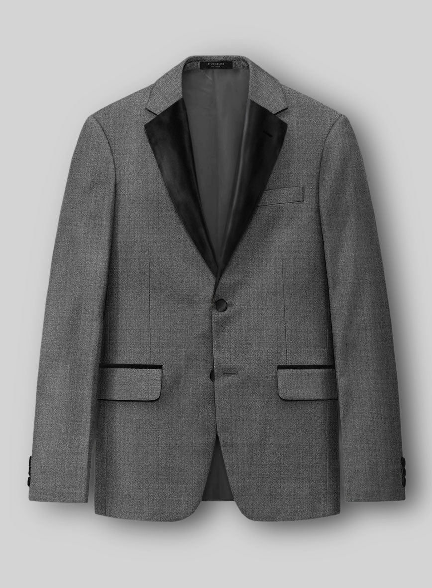 Napolean Gray Wool Tuxedo Jacket - StudioSuits