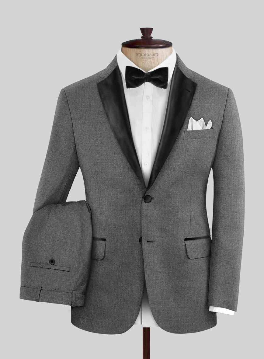 Napolean Gray Wool Tuxedo Suit - StudioSuits