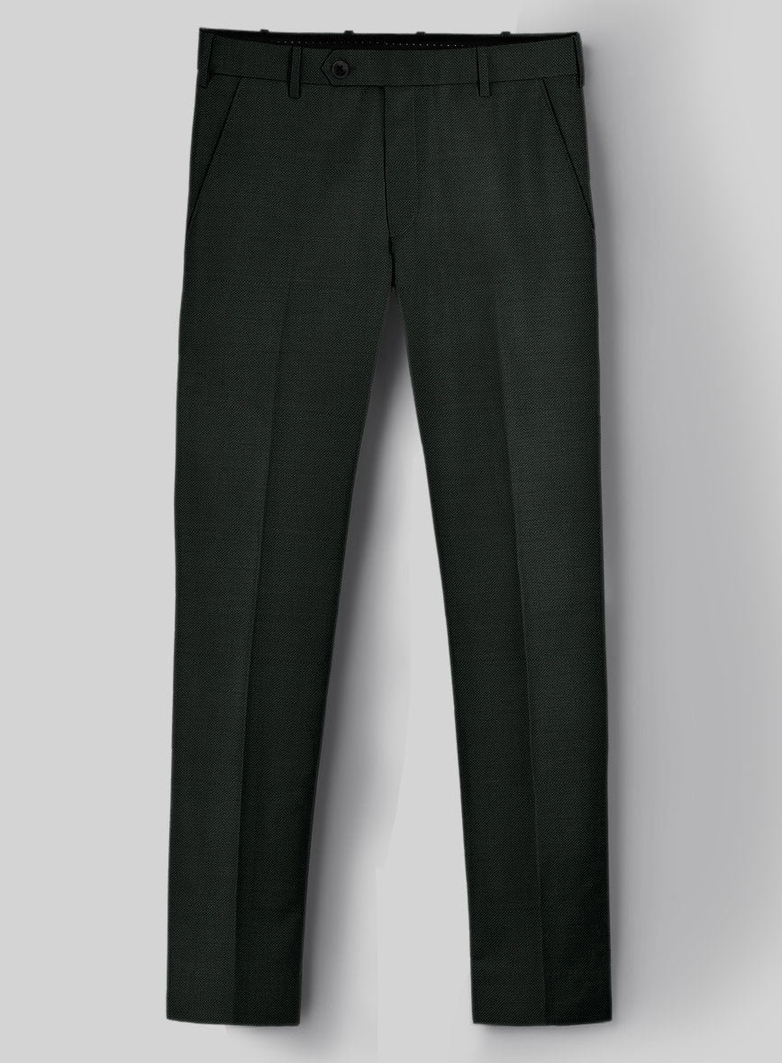 Napolean Green Birdseye Wool Pants - StudioSuits