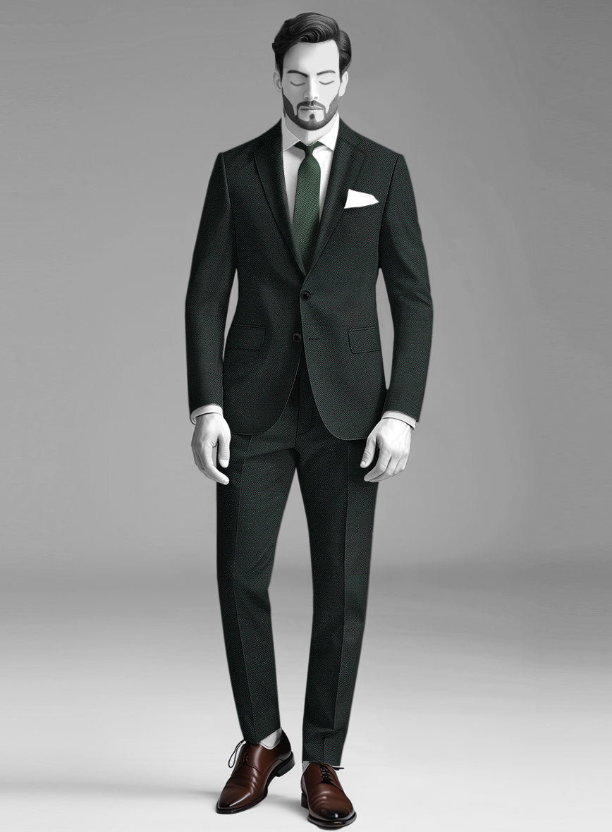 Napolean Green Birdseye Wool Suit - StudioSuits