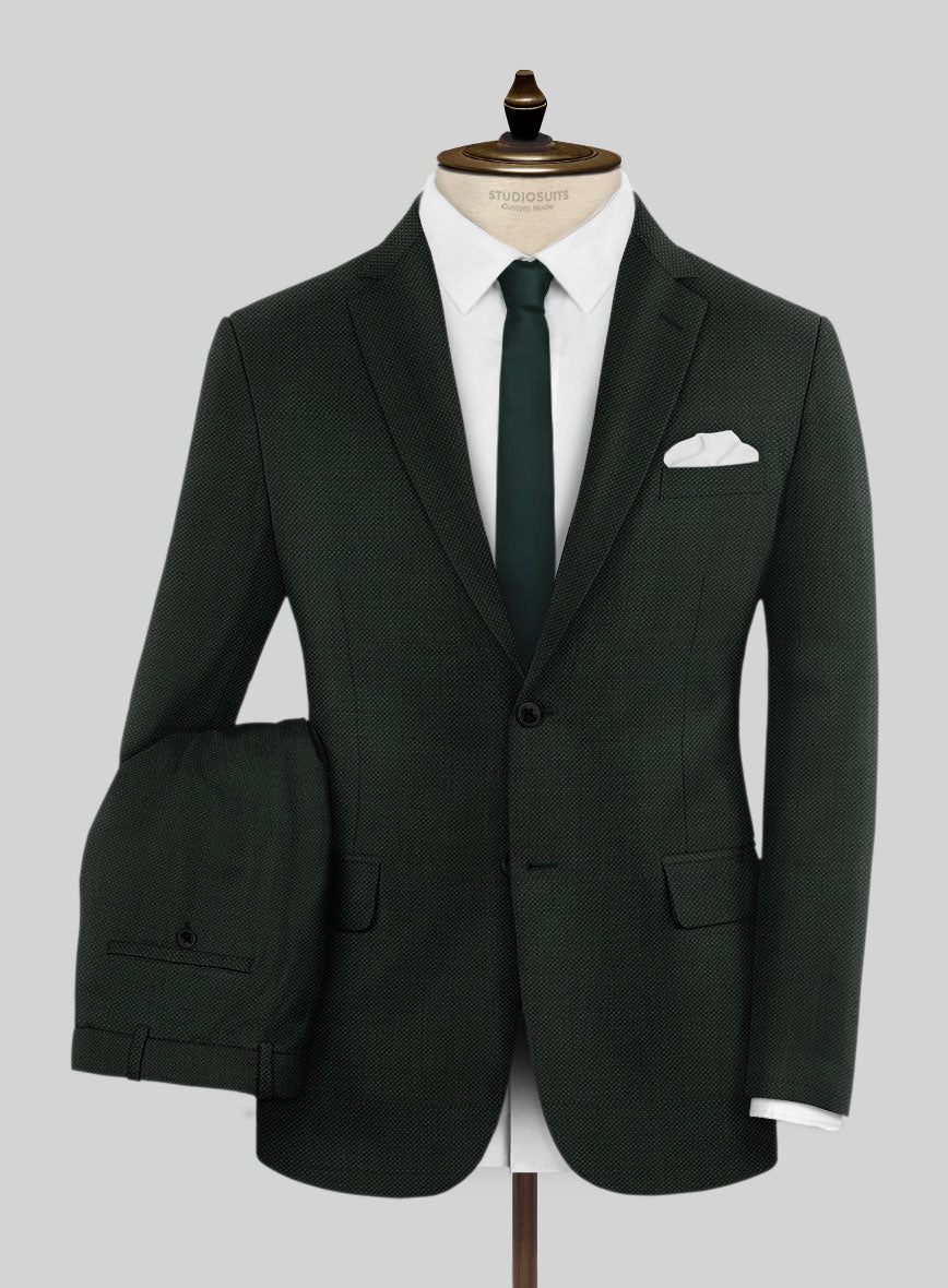 Napolean Green Birdseye Wool Suit - StudioSuits