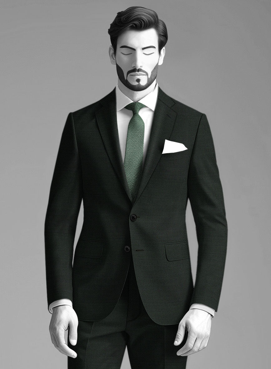 Napolean Green Birdseye Wool Suit - StudioSuits