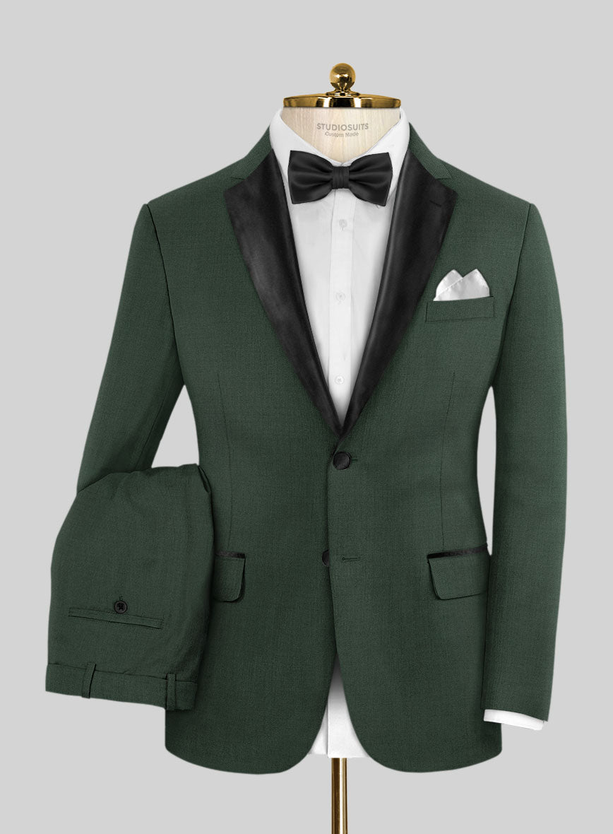 Napolean Green Wool Tuxedo Suit - StudioSuits