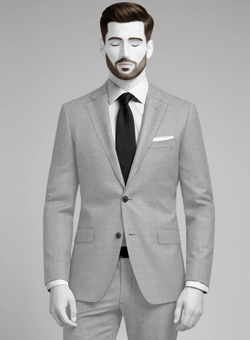 Napolean Ice Gray Wool Suit - StudioSuits