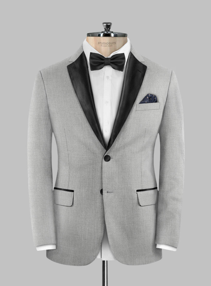 Napolean Ice Gray Wool Tuxedo Suit - StudioSuits