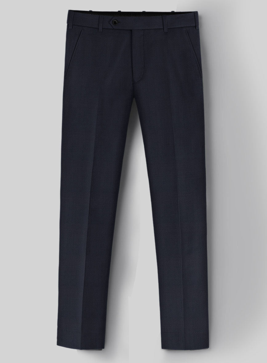 Napolean Imperial Blue Herringbone Wool Suit - StudioSuits