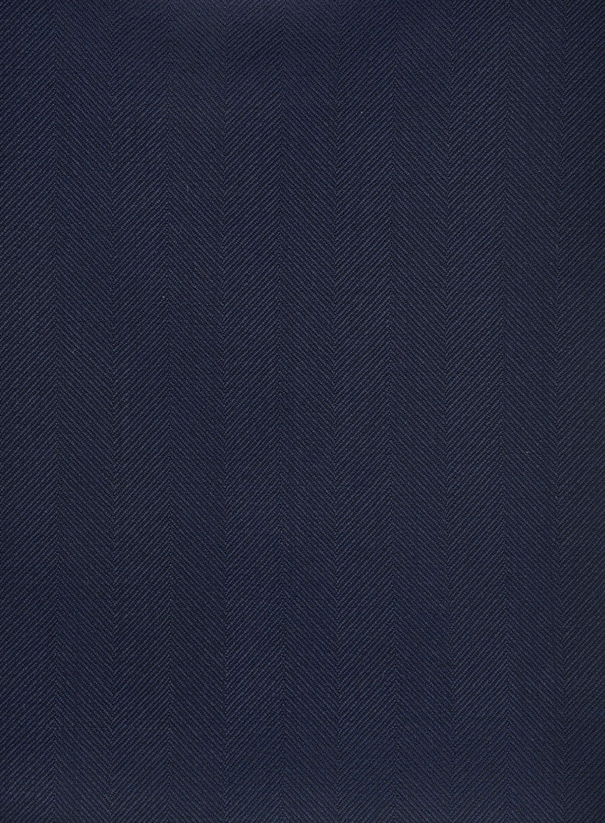 Napolean Imperial Blue Herringbone Wool Tuxedo Suit - StudioSuits