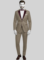 Napolean Infantary Khaki Wool Tuxedo Suit - StudioSuits