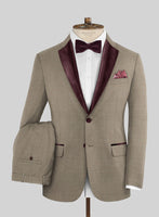 Napolean Infantary Khaki Wool Tuxedo Suit - StudioSuits