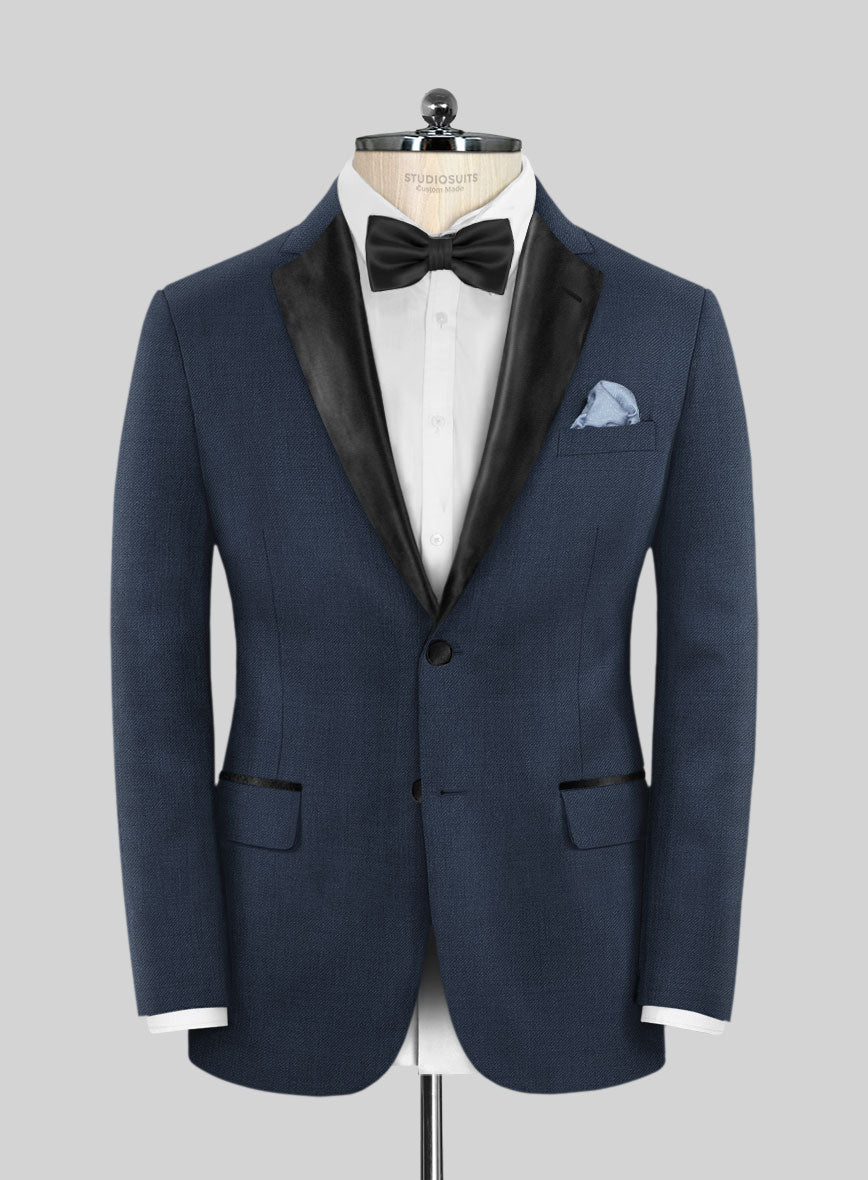 Napolean Ink Blue Wool Tuxedo Jacket – StudioSuits