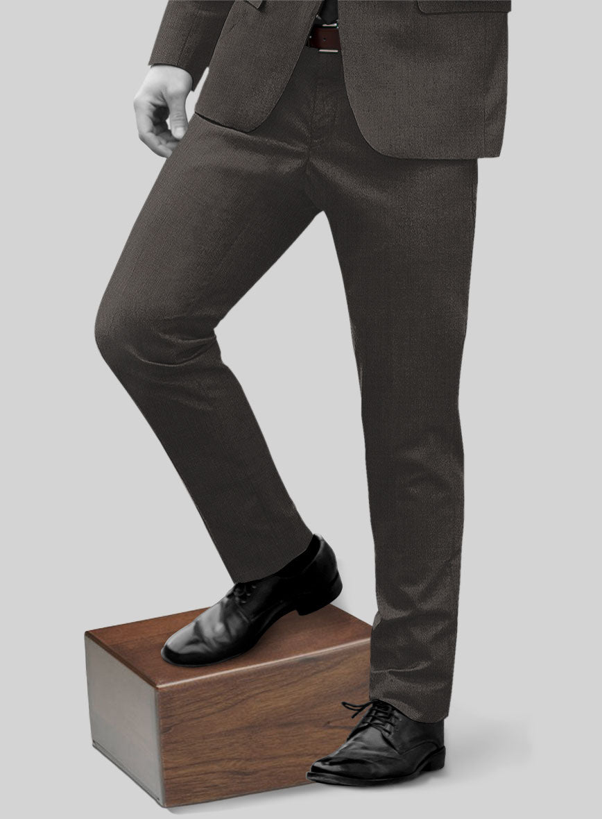 Napolean Intense Brown Wool Pants - StudioSuits