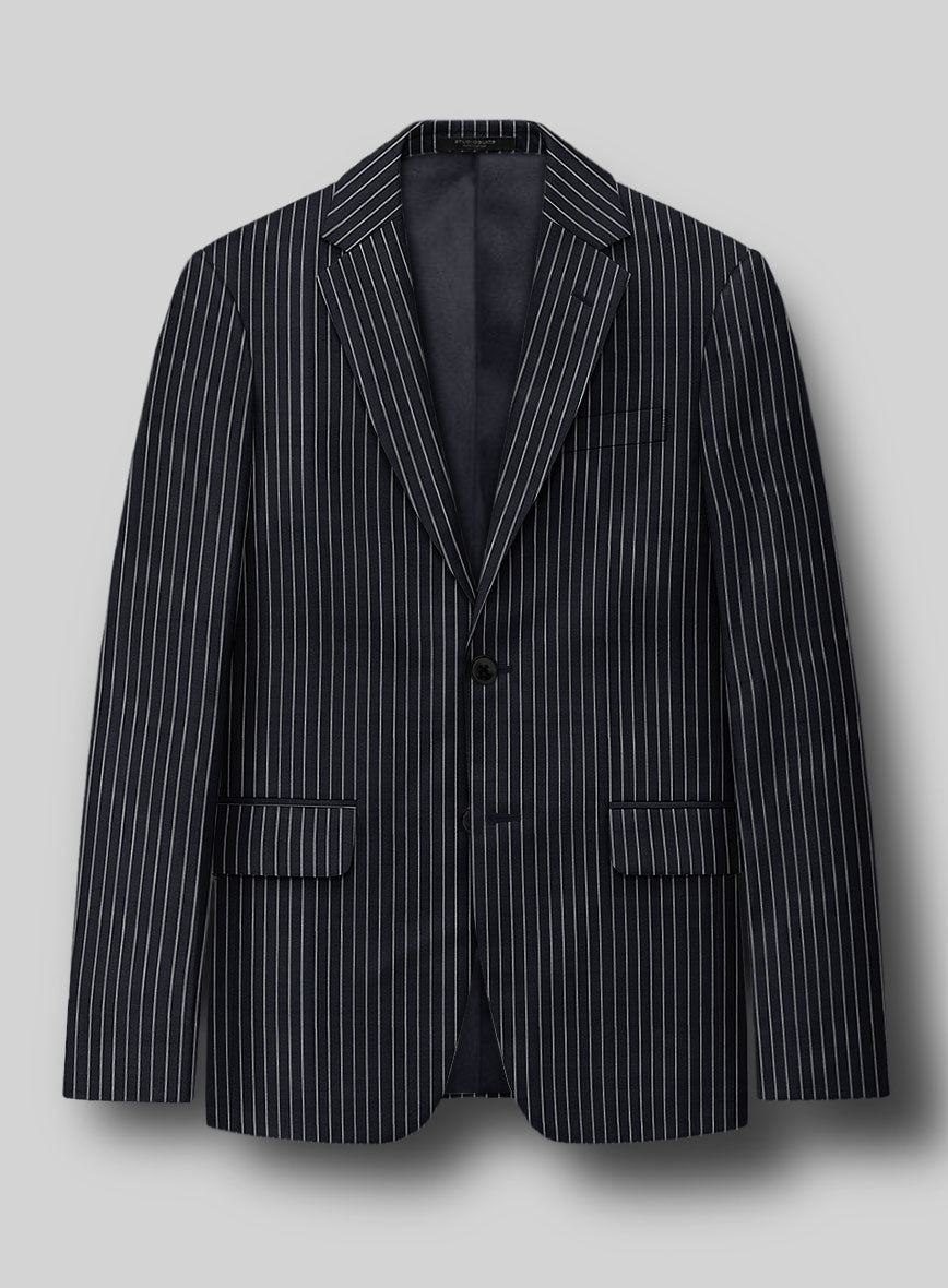 Napolean Isaura Stripe Blue Wool Suit - StudioSuits