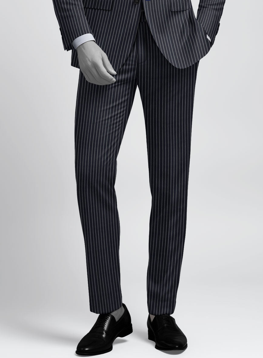 Napolean Isaura Stripe Blue Wool Suit - StudioSuits