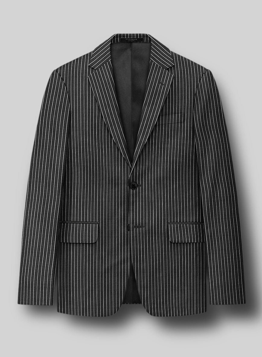 Napolean Isaura Stripe Gray Wool Jacket - StudioSuits