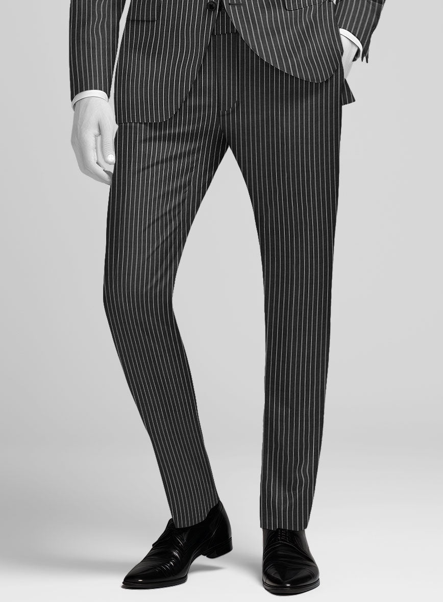 Napolean Isaura Stripe Gray Wool Suit - StudioSuits