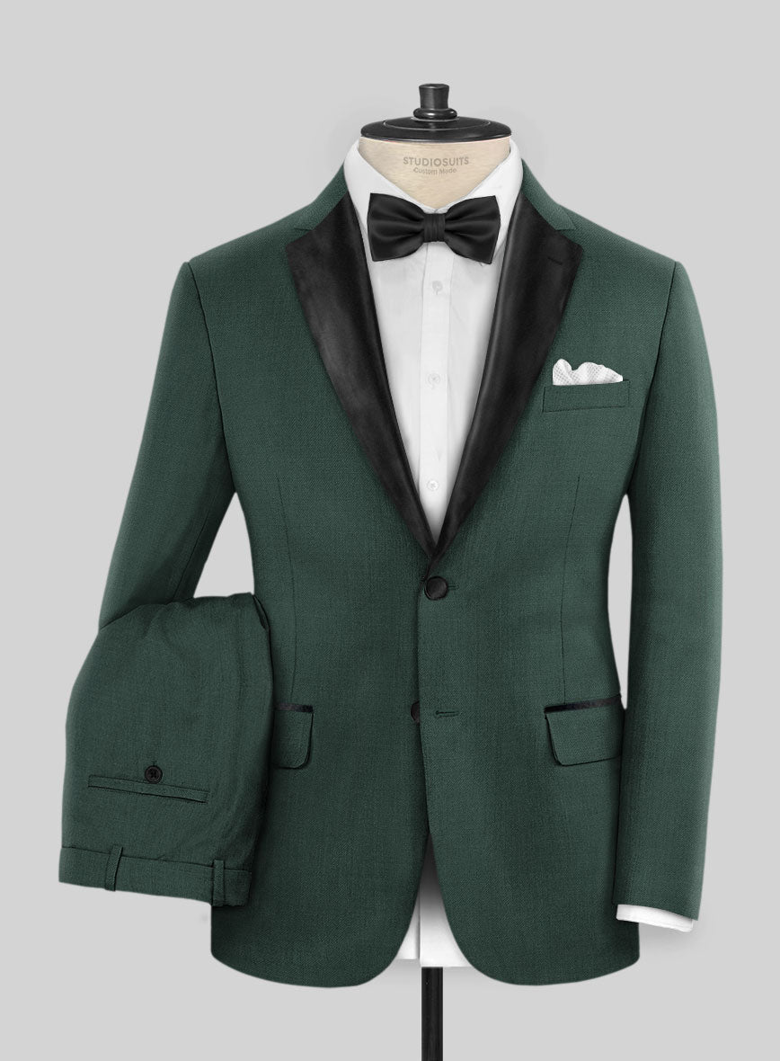 Napolean Jungle Green Wool Tuxedo Suit – StudioSuits