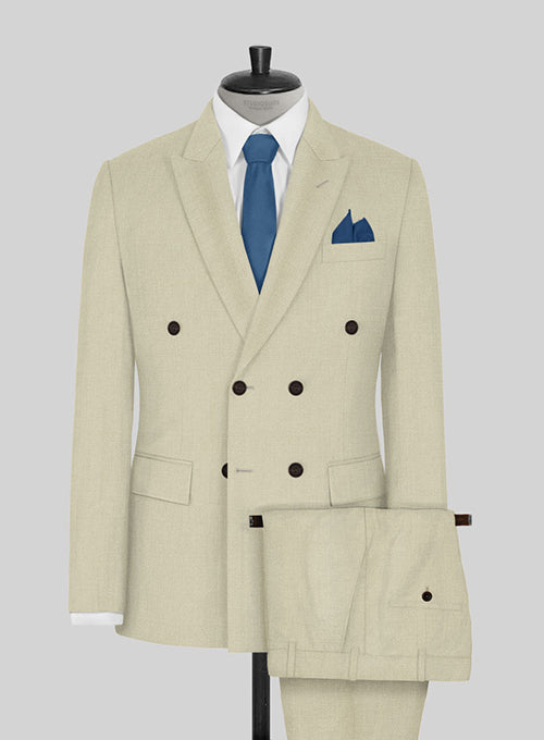 Napolean Light Beige Wool Suit - StudioSuits