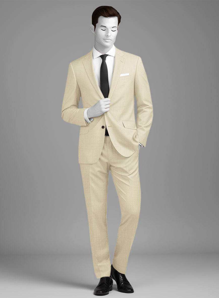 Napolean Light Beige Wool Suit - StudioSuits