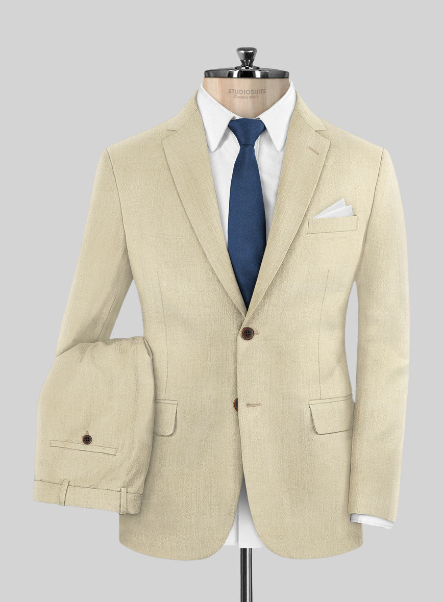 Napolean Light Beige Wool Suit - StudioSuits