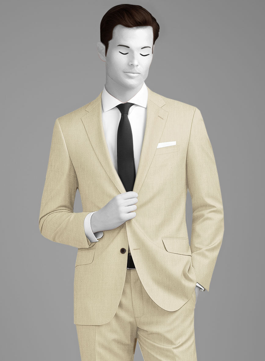 Napolean Light Beige Wool Suit - StudioSuits