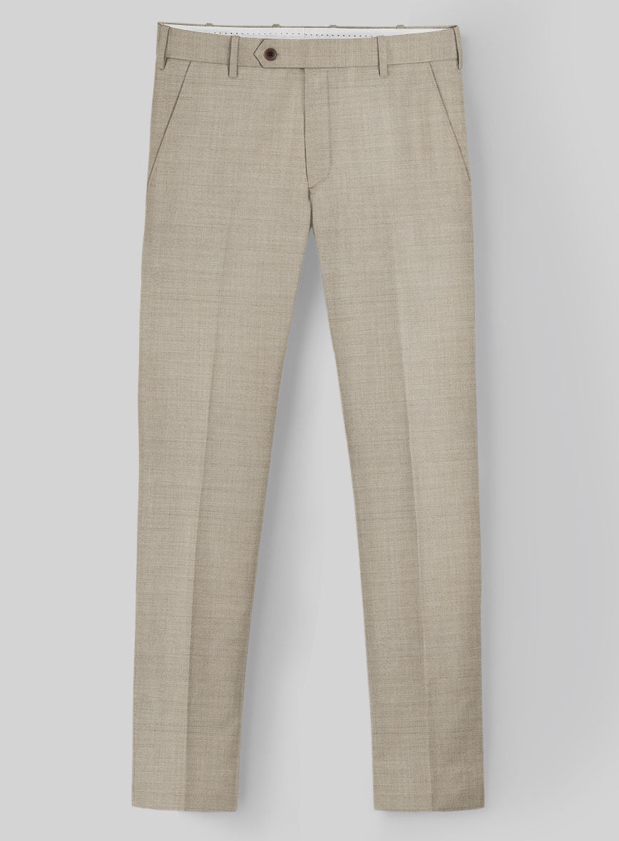 Napolean Melange Khaki Wool Pants - StudioSuits