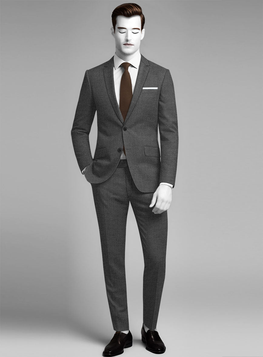 Napolean Mid Charcoal Wool Suit - StudioSuits