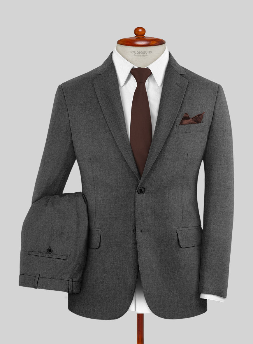 Napolean Mid Charcoal Wool Suit - StudioSuits