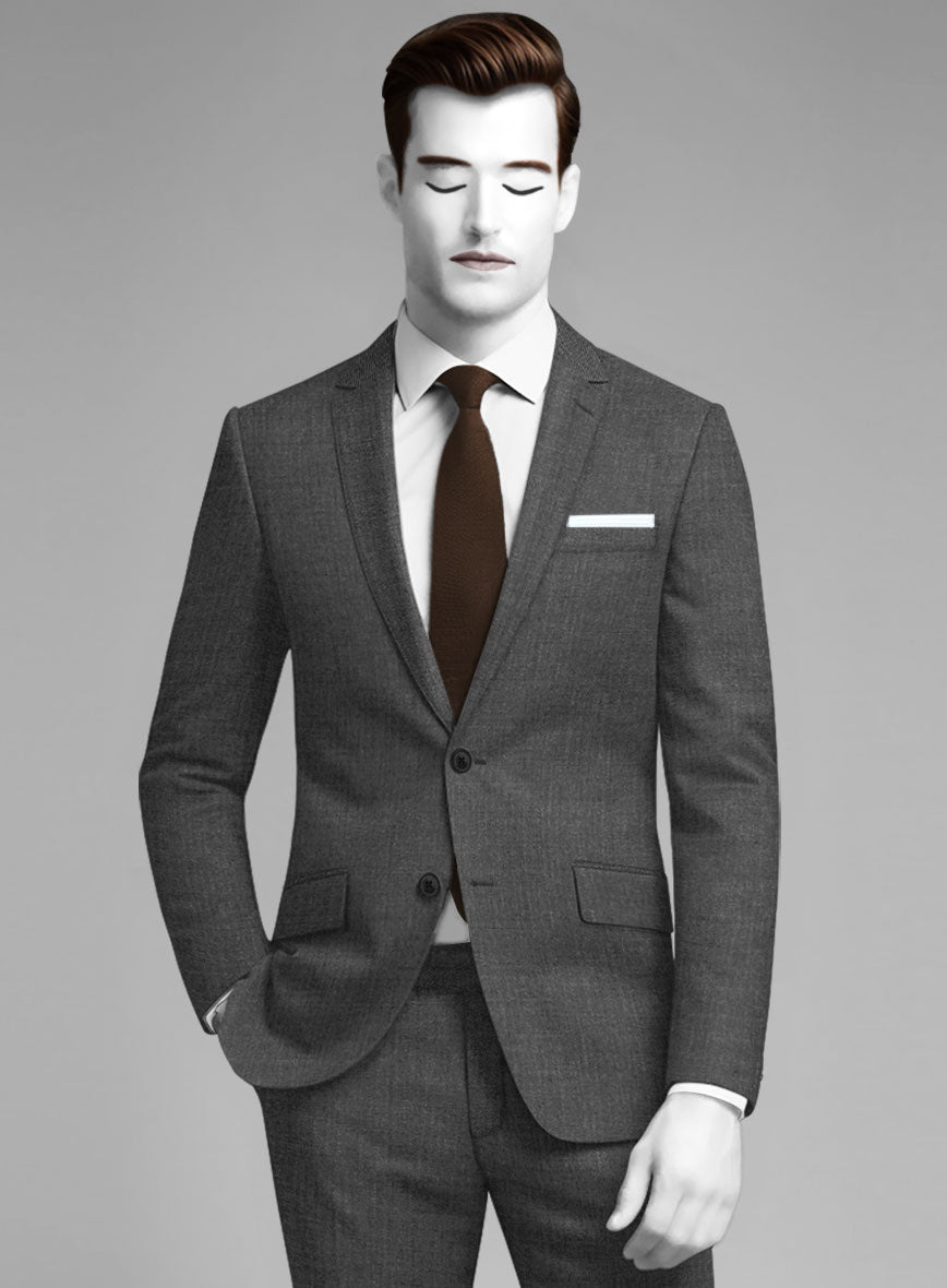 Napolean Mid Charcoal Wool Suit - StudioSuits