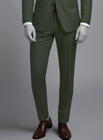 Napolean Military Green Wool Pants - StudioSuits