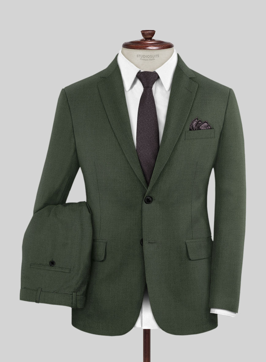 Napolean Military Green Wool Suit - StudioSuits