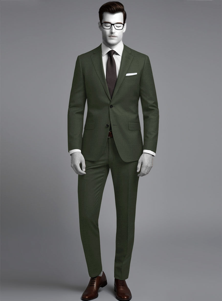 Napolean Military Green Wool Suit - StudioSuits