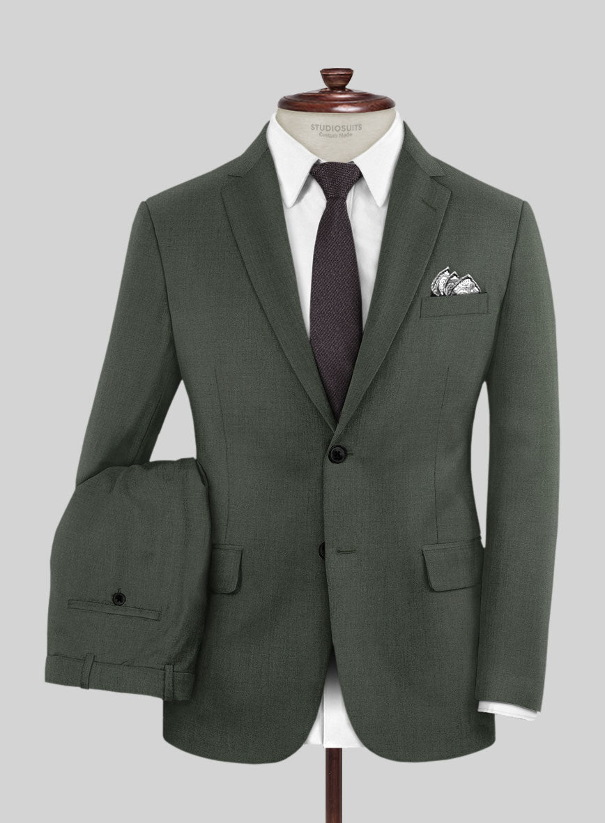 Napolean Military Green Wool Suit - StudioSuits