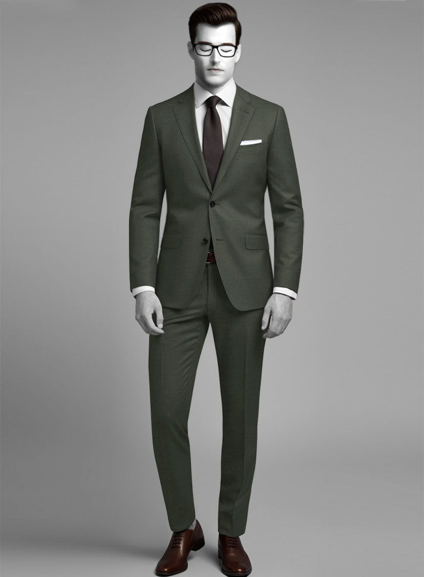 Napolean Military Green Wool Suit - StudioSuits