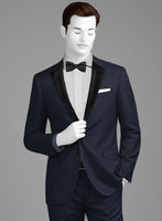 Napolean Mini Houndstooth Blue Wool Tuxedo Jacket - StudioSuits