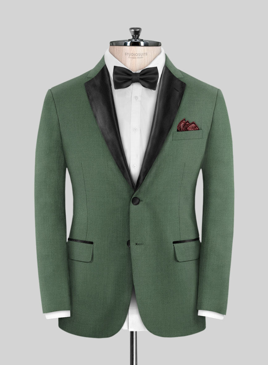 Napolean Moss Green Wool Tuxedo Suit – StudioSuits