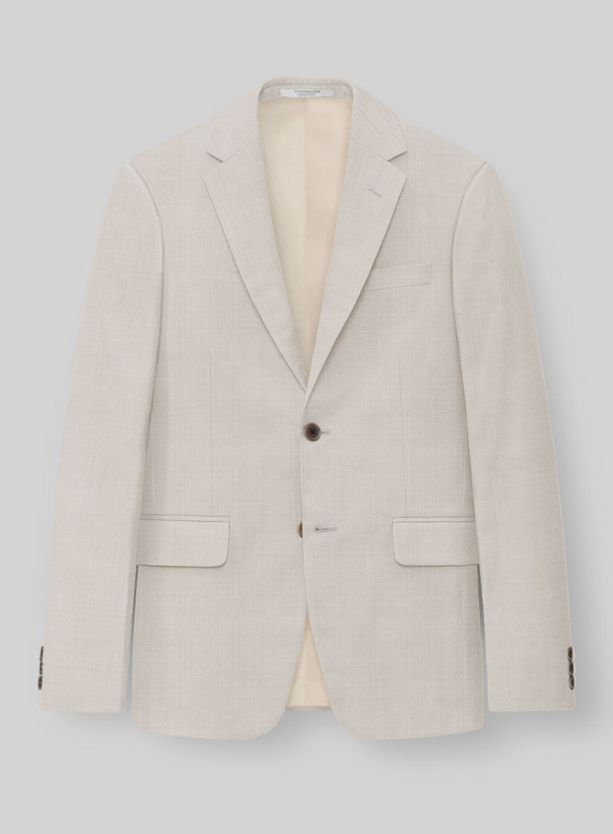 Napolean Muted Beige Wool Jacket - StudioSuits