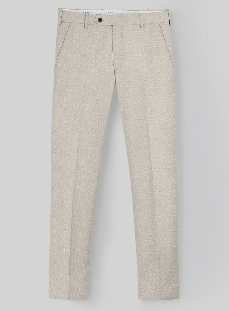 Napolean Muted Beige Wool Pants - StudioSuits