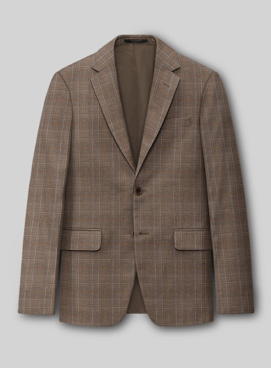 Napolean Porter Prince Of Wales Brown Wool Suit - StudioSuits