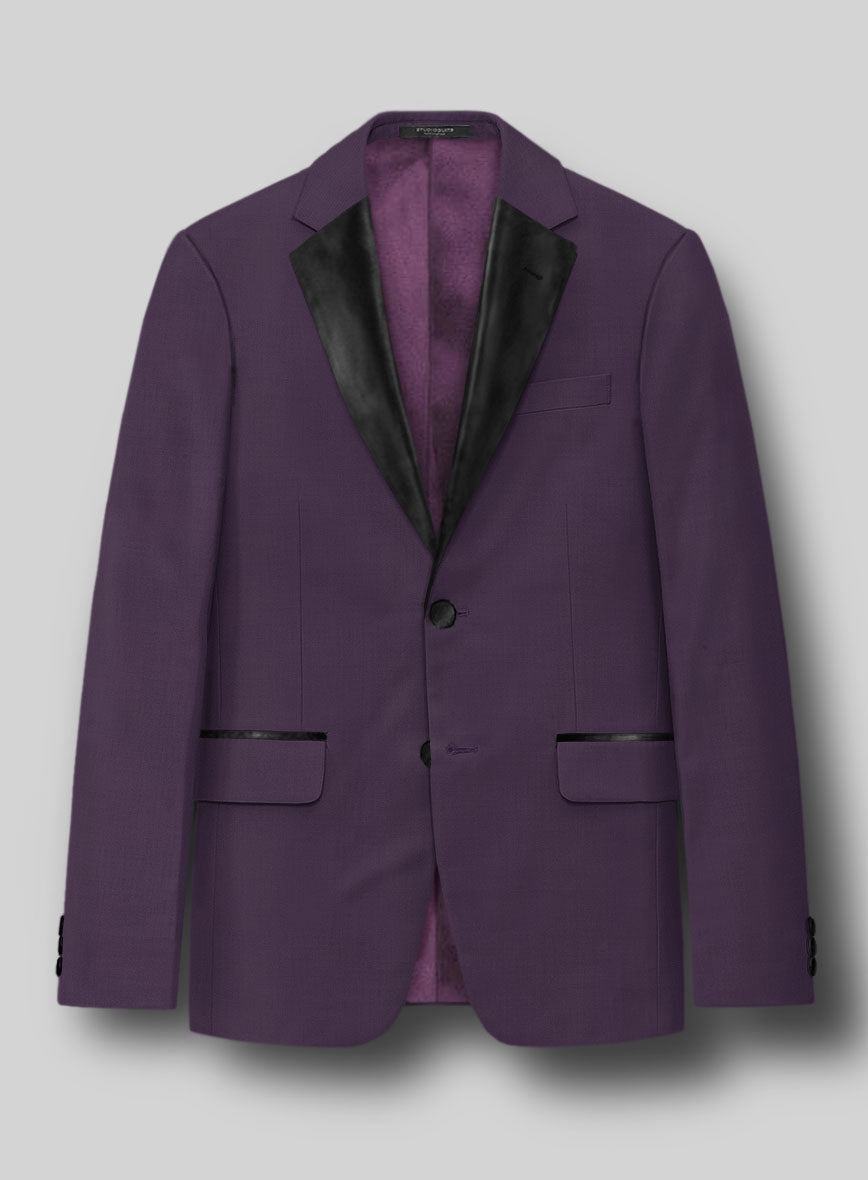 Napolean Purple Wool Tuxedo Jacket - StudioSuits