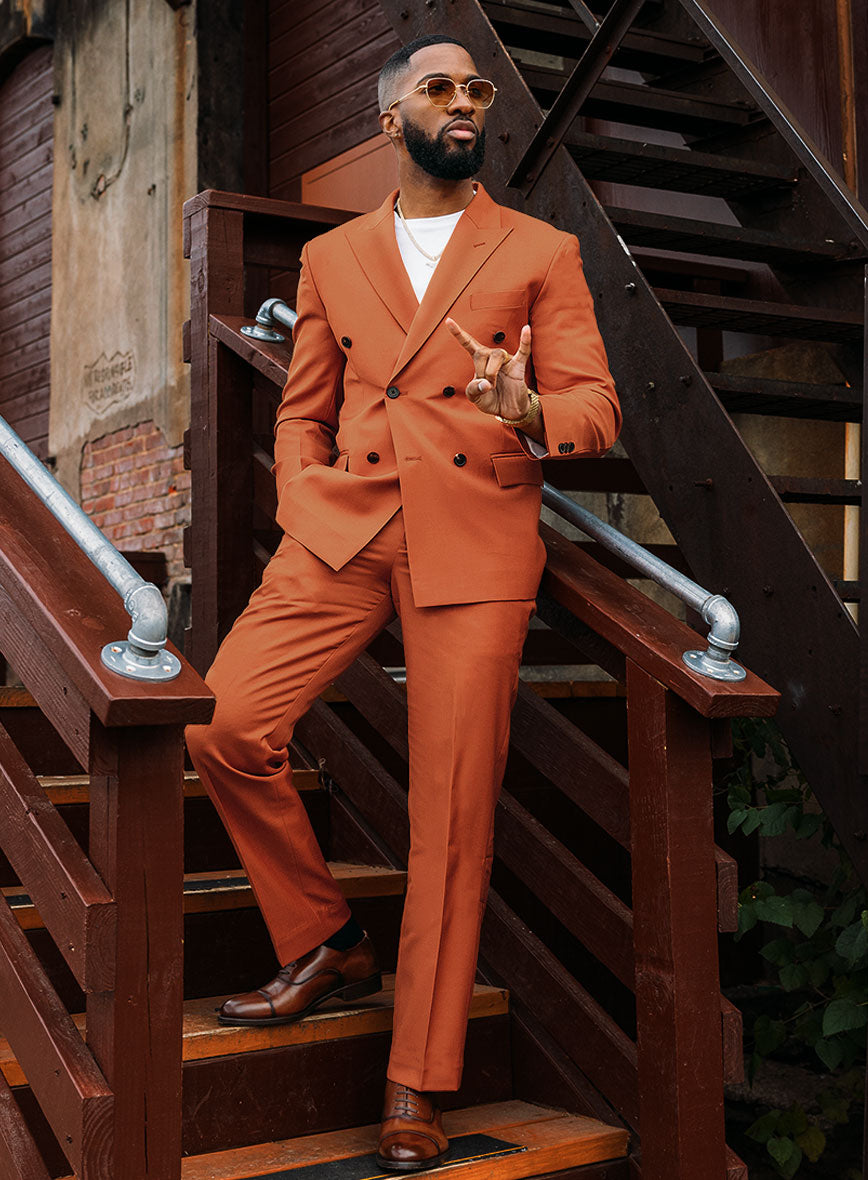 Napolean Runway Orange Wool Double Breasted Suit