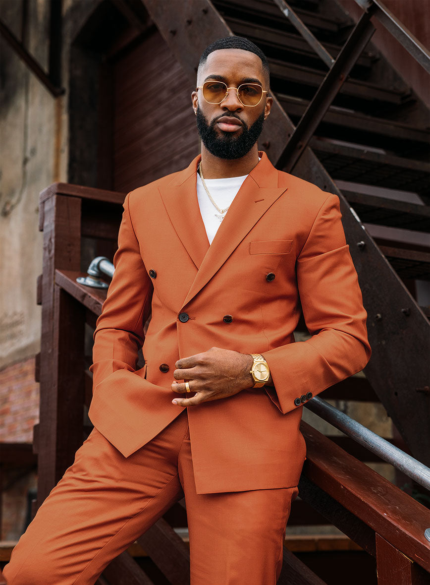 Napolean Runway Orange Wool Double Breasted Suit