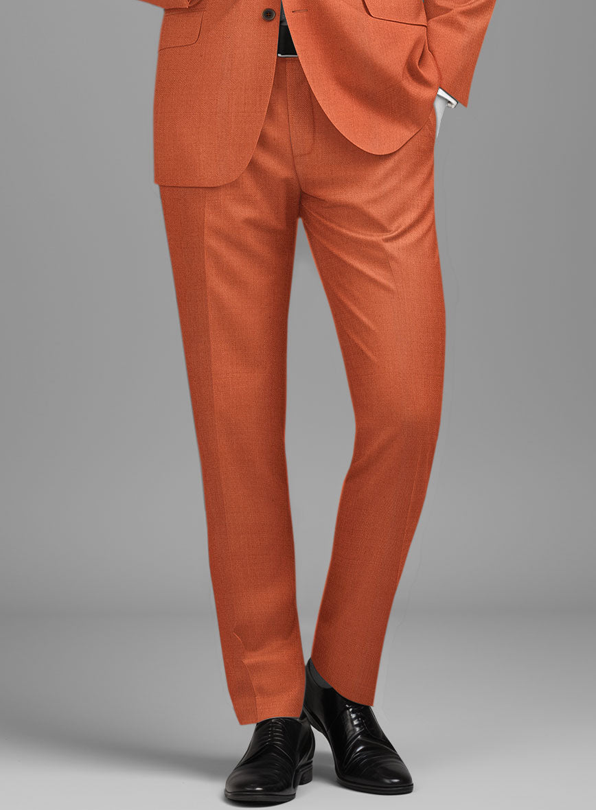 Napolean Runway Orange Wool Pants - StudioSuits