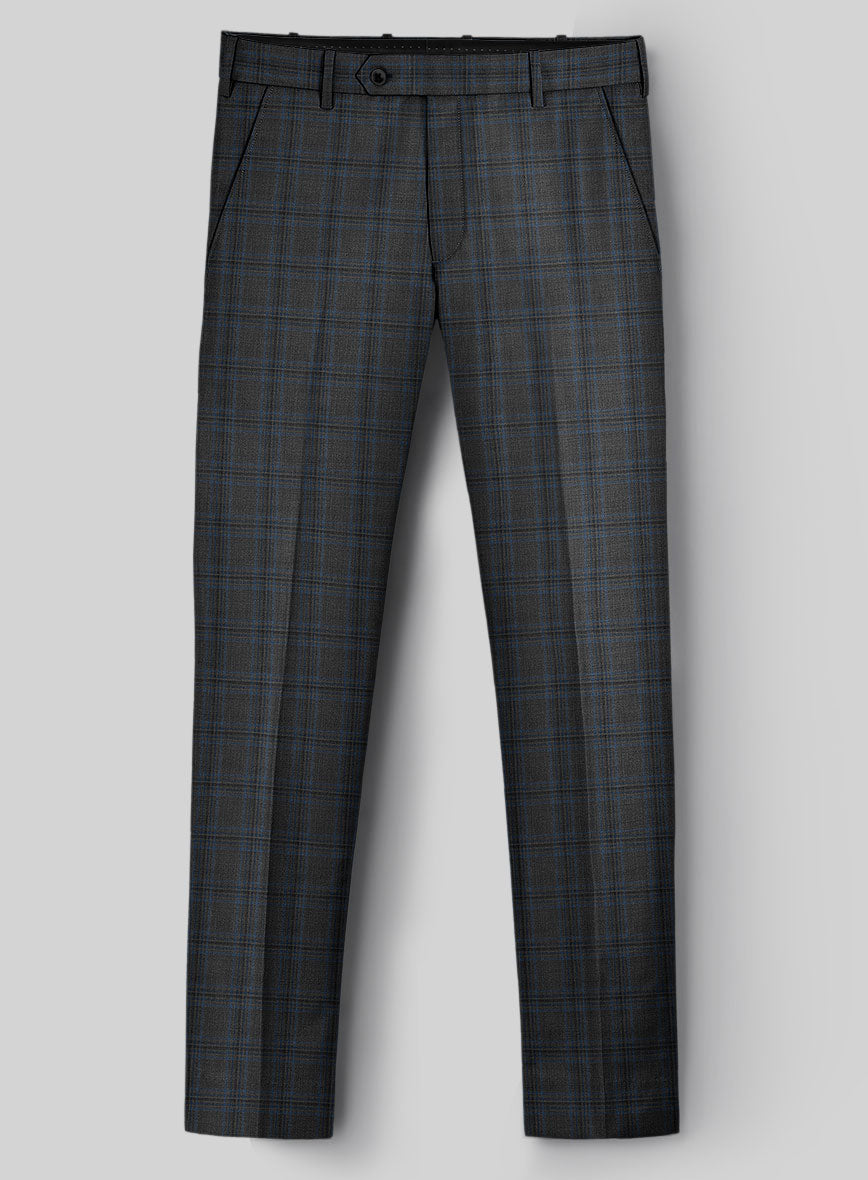 Napolean Sarcho Gray Blue Wool Suit - StudioSuits